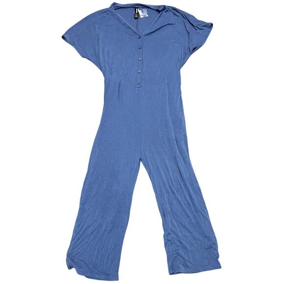 Agnes & Dora Pants - 💜 Agnes & Dora Jumpsuit Large Blue Short Sleeve Wide Leg Minimalist Casual